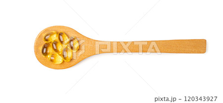 Yellow Capsule Pile, Omega 3 Fish Oil Capsules, Yellow Pills, Vitamin D Pill, Soft Golden Capsule Drugs 120343927