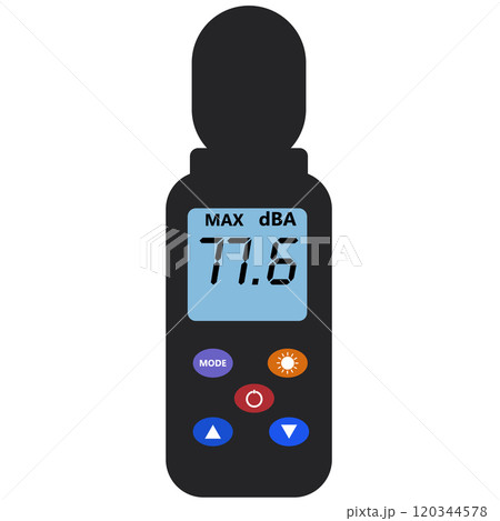 Sound level meter. Noise sound meter. Portable digital sound level meter. 120344578