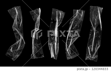 adhesive plastic tape set isolated on black background adhesive plastic tape set isolated on black background 120344833
