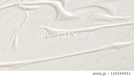 White blank crumpled and creased paper poster texture background 120344931