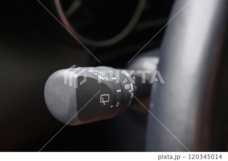 car windshield rain wiper control switch close up 120345014