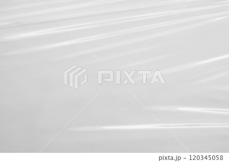 White transparent plastic film wrap texture background 120345058