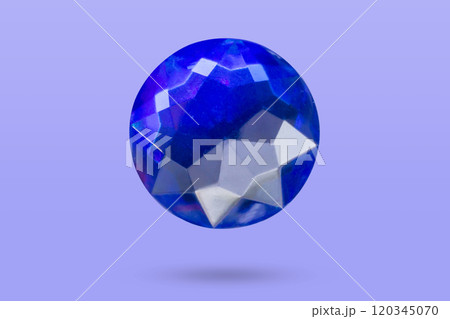 blue round jewels sticker isolated on blue background blue round jewels sticker isolated on blue background 120345070