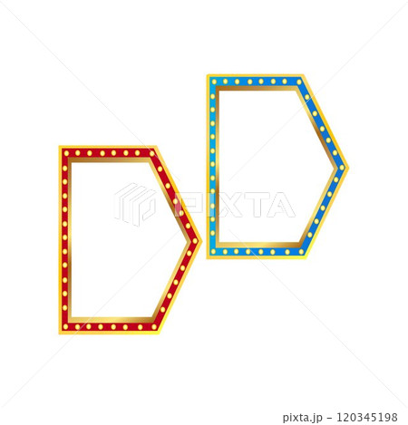 Retro style empty glowing bulb signage frame design Retro style empty glowing bulb signage frame design 120345198
