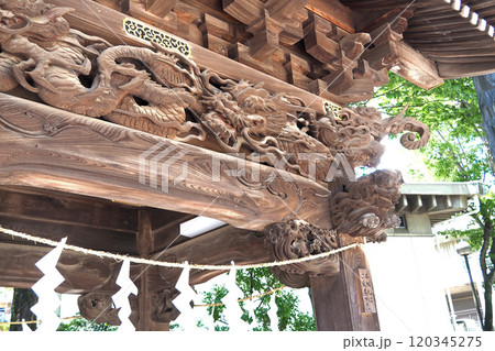 大國魂神社の手水舎の彫刻【東京都府中市】 大國魂神社の手水舎の彫刻【東京都府中市】 120345275