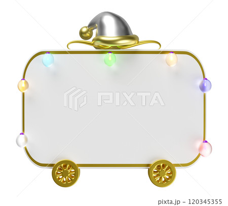 3d billboards with clear glass lantern garlands isolated. merry christmas, festive new year concept, 3d render illustration 3d billboards with clear glass lantern garlands isolated. merry christmas, festive new year concept, 3d render illustration 120345355