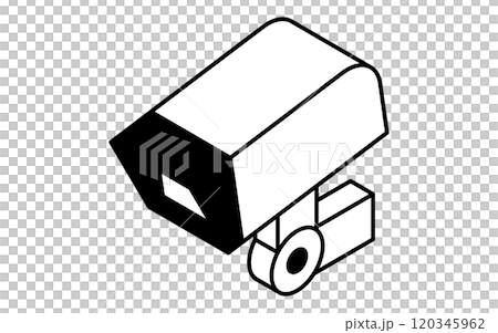 Surveillance cameras, crime prevention and home security black and white isometric icons 120345962