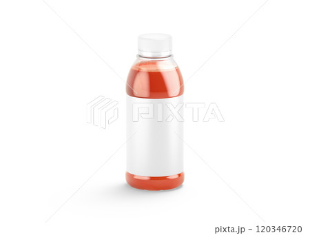 Blank 16 oz plastic tomato juice bottle with white label mockup Blank 16 oz plastic tomato juice bottle with white label mockup 120346720