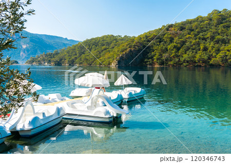 Calm Blue Lagoon on a Clear Summer Day - A Tropical Paradise for Relaxation 120346743