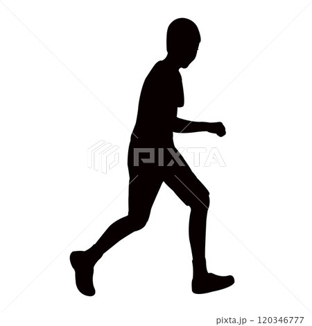 a boy running body silhouette vector 120346777