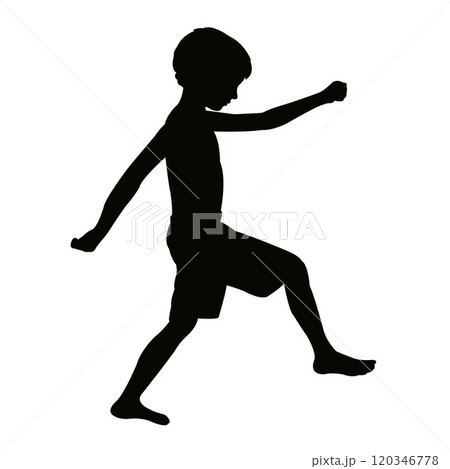 a boy running body silhouette vector 120346778