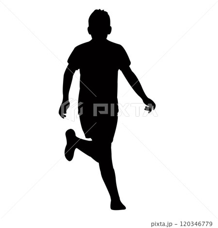a boy running body silhouette vector 120346779