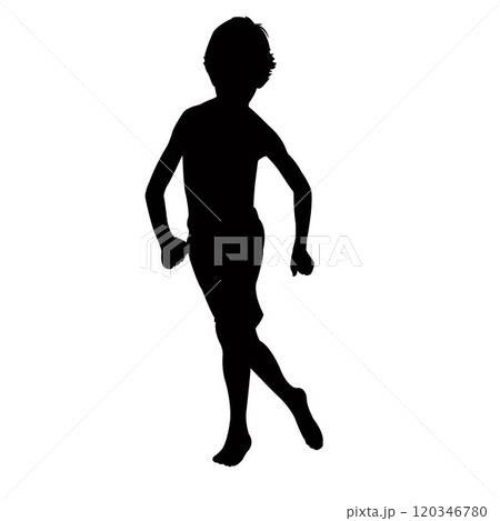 a boy running body silhouette vector 120346780