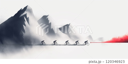 Minimalistic cycling poster. Road cycling wallpaper. Bike banner Minimalistic cycling poster. Road cycling wallpaper. Bike banner 120346923