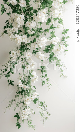 Elegant cascade bridal bouquet with hanging white flowers Elegant cascade bridal bouquet with hanging white flowers 120347380