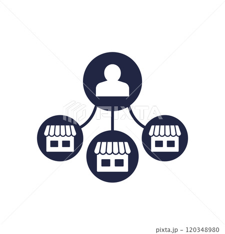 franchise owner or franchisor icon on white 120348980