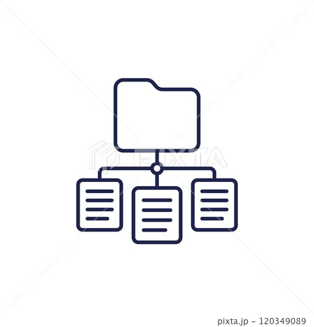 classification line icon, data management vector classification line icon, data management vector 120349089