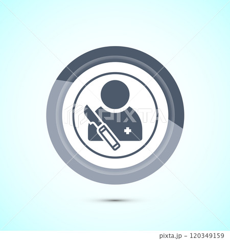 Surgeon surgery icon design illustration, Medical icon sign. Button design Surgeon surgery icon design illustration, Medical icon sign. Button design 120349159