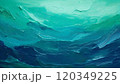 アクリル絵の具で描いたアクアブルーとエメラルドグリーンの美しいグラデーション_01_AI生成画像 120349225