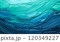 アクリル絵の具で描いたアクアブルーとエメラルドグリーンの美しいグラデーション_02_AI生成画像 120349227