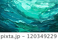 アクリル絵の具で描いたアクアブルーとエメラルドグリーンの美しいグラデーション_03_AI生成画像 120349229
