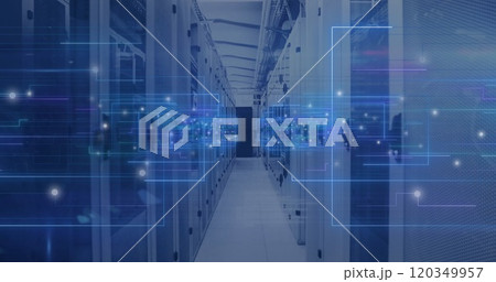 Image of digital data processing, circuit board and computer servers 120349957