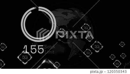Image of 6g text and digital data processing over scope scanning 120350343