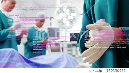 Image of data processing over diverse surgeons during operation 120350431