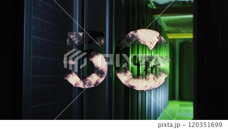 5g text image over server racks in data center 5g text image over server racks in data center 120351699