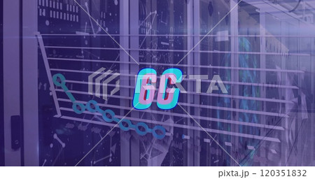 Image of 6g text and data processing over computer servers 120351832