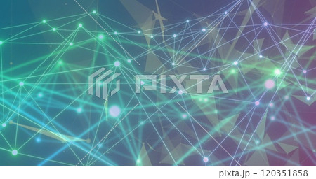 Image of network of connections on purple background 120351858