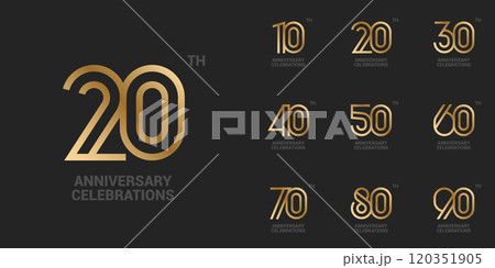 Anniversary logo or emblem design for event. 120351905
