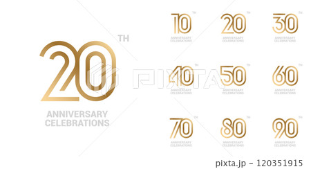 Anniversary logo or emblem design for event. 120351915