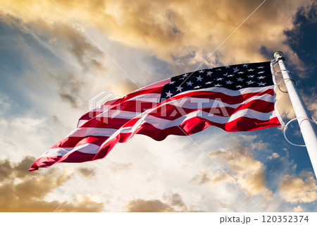 american flag in the sky american flag in the sky 120352374
