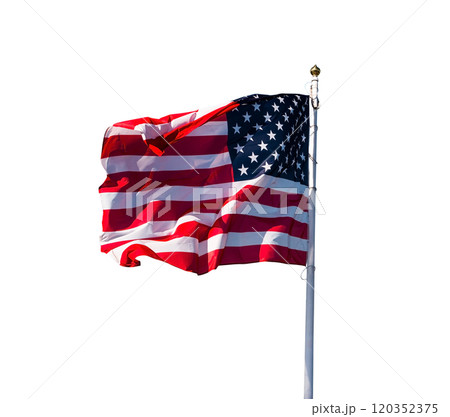 american flag on white 120352375