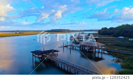 Isle of Hope Marina at Savannah Georgia - aerial view Isle of Hope Marina at Savannah Georgia - aerial view 120352425