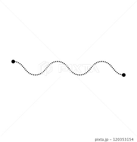 Tracing line worksheet element for kids, dotted wave line for writing, drawing and motor skills development illustration 120353154