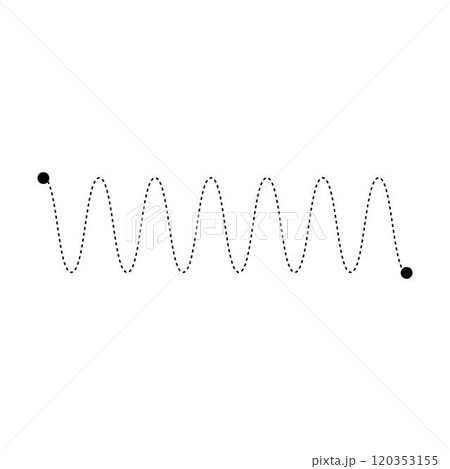 Tracing line worksheet element for kids, dotted wave line for writing, drawing and motor skills development illustration 120353155