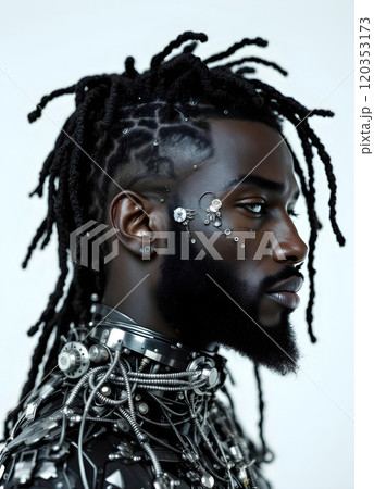 Cyberpunk dude in profile. 120353173