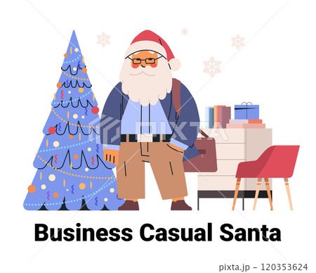 Business casual Santa office theme Christmas tree books gifts desk snowflakes Business casual Santa office theme Christmas tree books gifts desk snowflakes 120353624