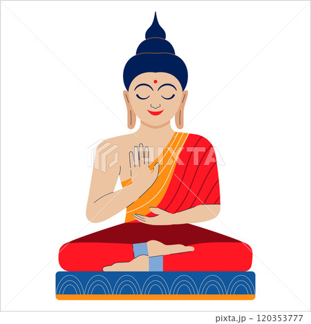 Thailand Buddha in Meditation with Hand Raised Thailand Buddha in Meditation with Hand Raised 120353777