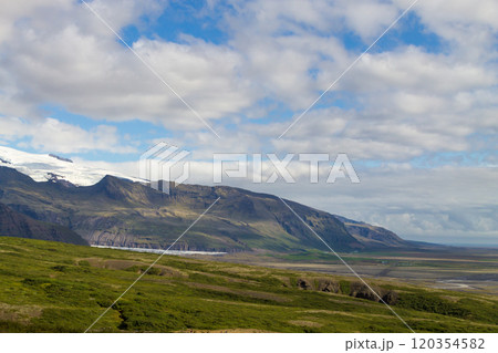 Skaftafell national park landscape, south Iceland landmark 120354582