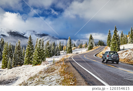 Mountain landscape with road and forest, Colorado, USA Mountain landscape with road and forest, Colorado, USA 120354615