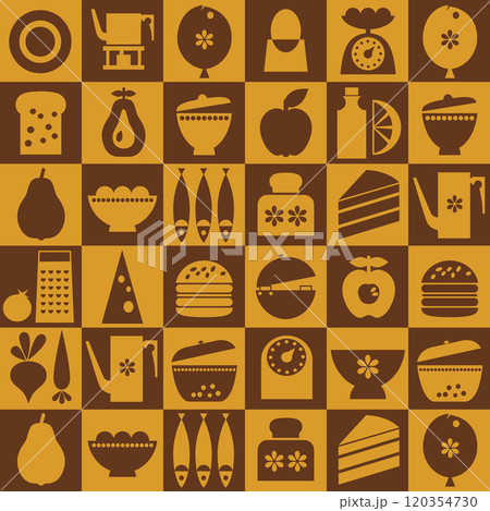 Retro style cooking recipe seamless 120354730