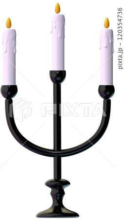 3d halloween candle Retro candelabrum with three wax burning candles isolated vintage decorative 3d halloween candle Retro candelabrum with three wax burning candles isolated vintage decorative 120354736