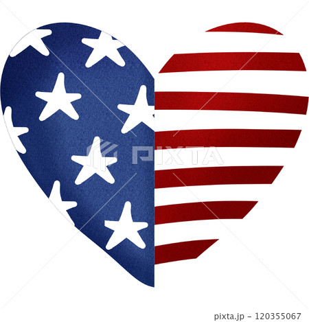 american flag with heart american flag with heart 120355067