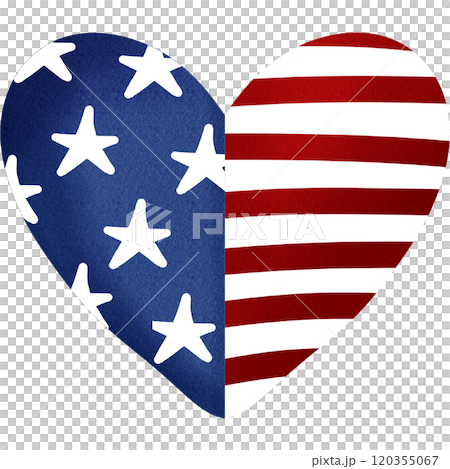 american flag with heart 120355067