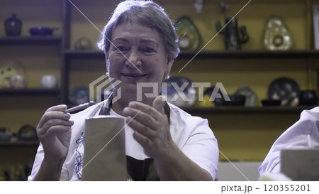 An Artisan Passionately Creating Beautiful Ceramic Pottery in Their Dedicated Workshop. Stock Clip 120355201