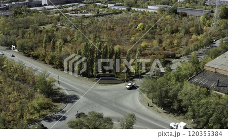 A breathtaking aerial view showcasing a colorful autumn landscape complete with intersections. Stock Clip A breathtaking aerial view showcasing a colorful autumn landscape complete with intersections. Stock Clip 120355384