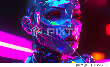 Modern Female Lowpoly Sculpture Art 120355785